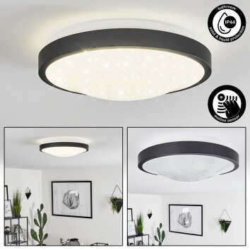 Subles Lámpara de Techo LED Negro, Blanca, 1 luz, Sensor de movimiento