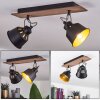 Safari Lámpara de Techo Cromo, Madera oscura, Negro, 2 luces