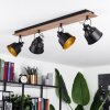 Safari Lámpara de Techo Cromo, Madera oscura, Negro, 4 luces