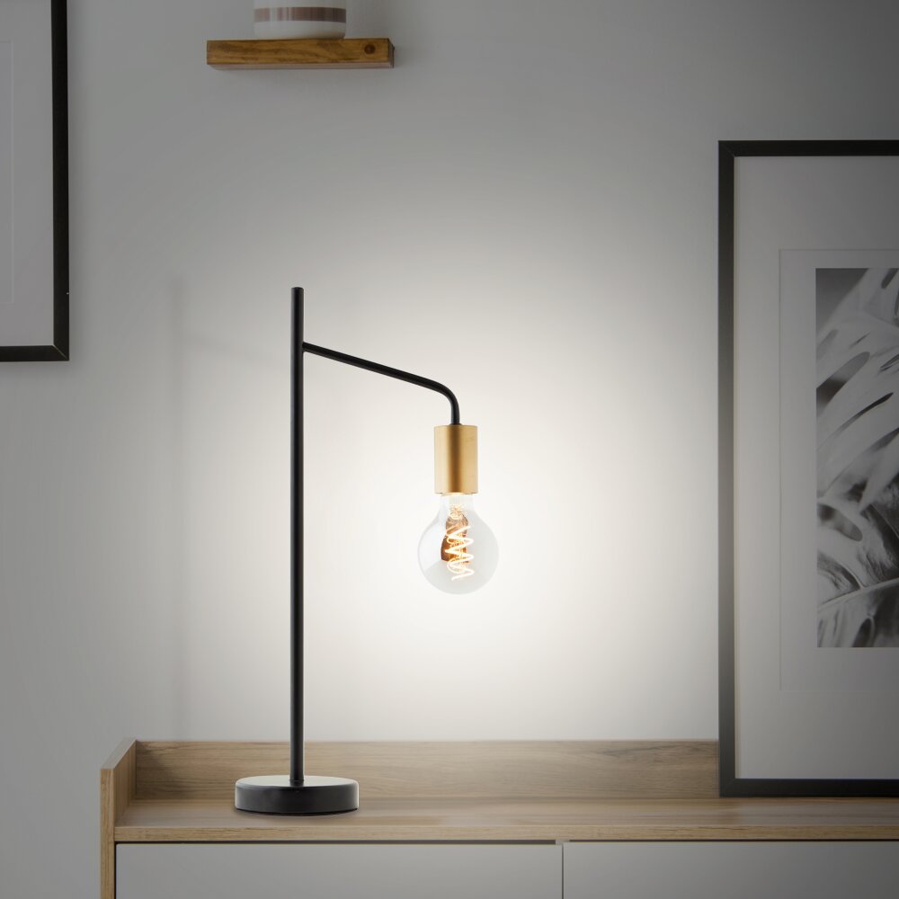 Brilliant Kiel Lámpara de mesa dorado, Negro, 1 luz main product photo