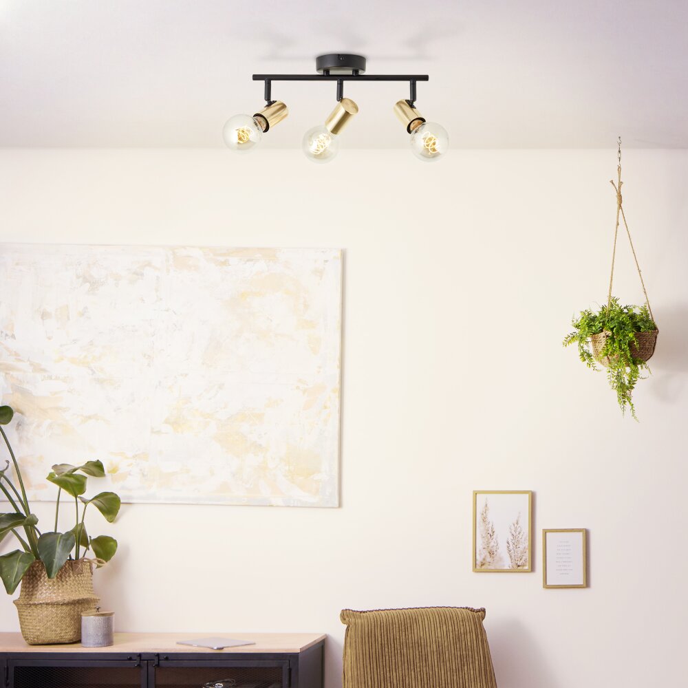 Brilliant Kerry Lámpara de Techo dorado, Negro, 3 luces main product photo