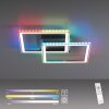 Leuchten-Direkt FELIX60 Lámpara de Techo LED Acero bruñido, 1 luz, Mando a distancia, Cambia de color