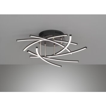 Fischer & Honsel Cross TW Lámpara de Techo LED Negro, 7 luces, Mando a distancia
