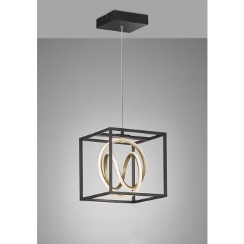 Fischer & Honsel Gisi Lámpara Colgante LED Negro, 1 luz, Mando a distancia