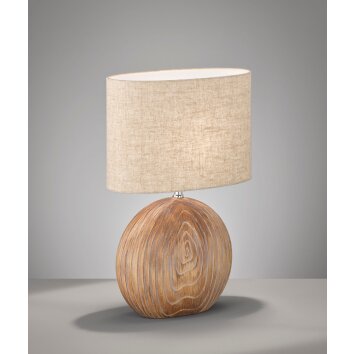 Fischer & Honsel Tobse Lámpara de mesa Color madera, 1 luz