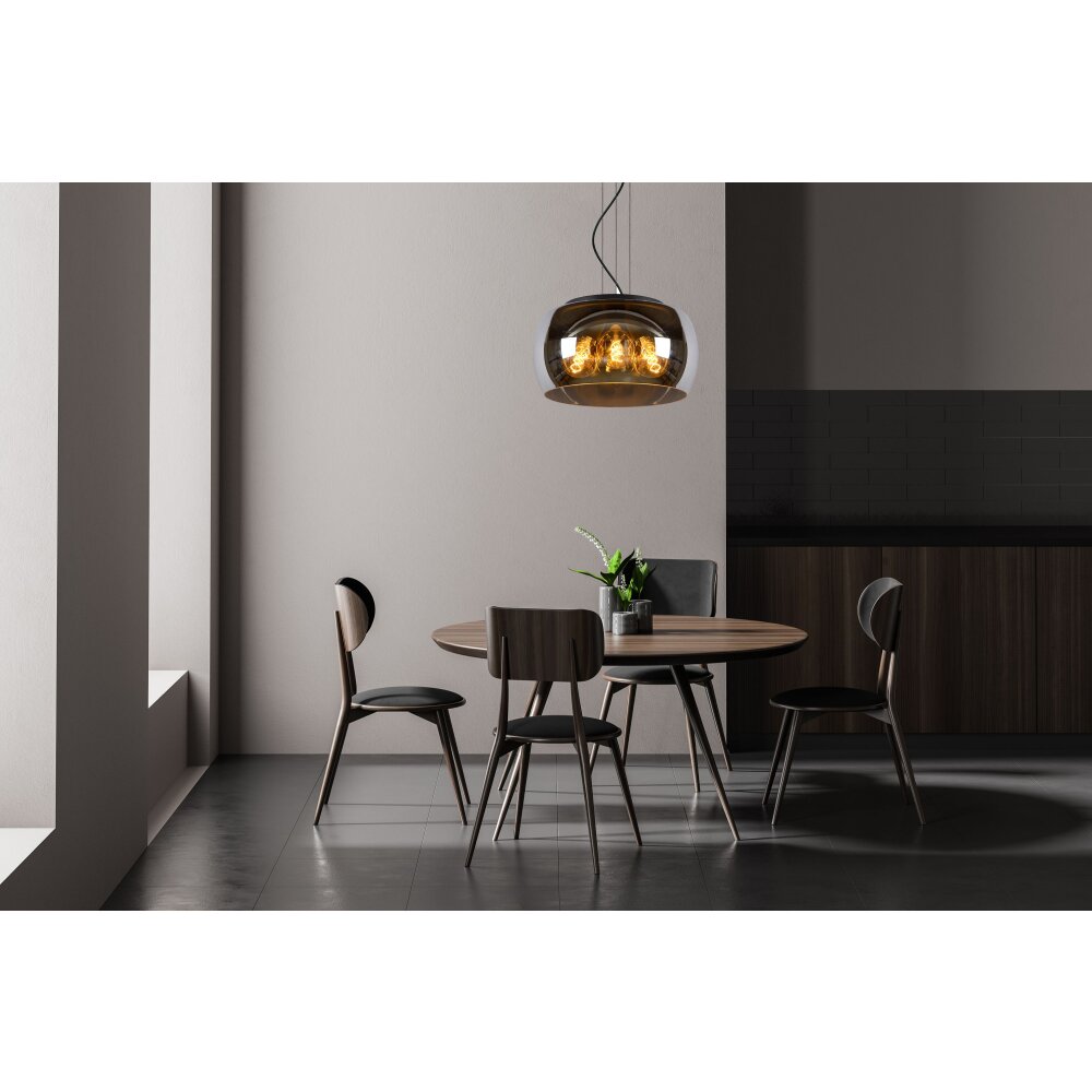 Lucide OLIVIA Lámpara Colgante Negro, 3 luces main product photo