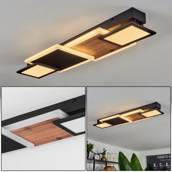Sourbarie Lámpara de Techo LED Marrón, Color madera, Negro, 1 luz