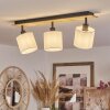 Alsen Lámpara de Techo Madera clara, Negro, 3 luces