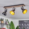 Tina Lámpara de Techo Cromo, Madera oscura, Negro, 3 luces