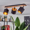 Alsen Lámpara de Techo Madera oscura, Negro, 3 luces