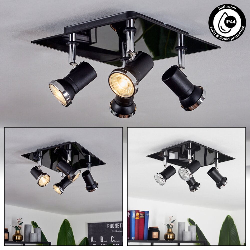 Lanrigan Lámpara de Techo Cromo, Negro, 4 luces main product photo