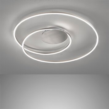 Fischer & Honsel Holy Lámpara de Techo LED Níquel-mate, 1 luz, Mando a distancia