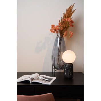 Lucide MARBOL Lámpara de mesa Aspecto marmol, Negro, 1 luz