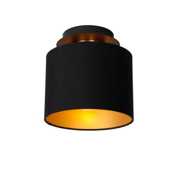 Lucide FUDRAL Lámpara de Techo dorado, Latón, Negro, 1 luz