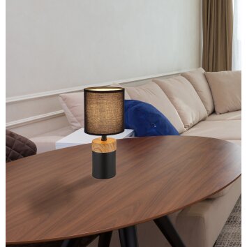 Globo IGA Lámpara de mesa Color madera, Negro, 1 luz