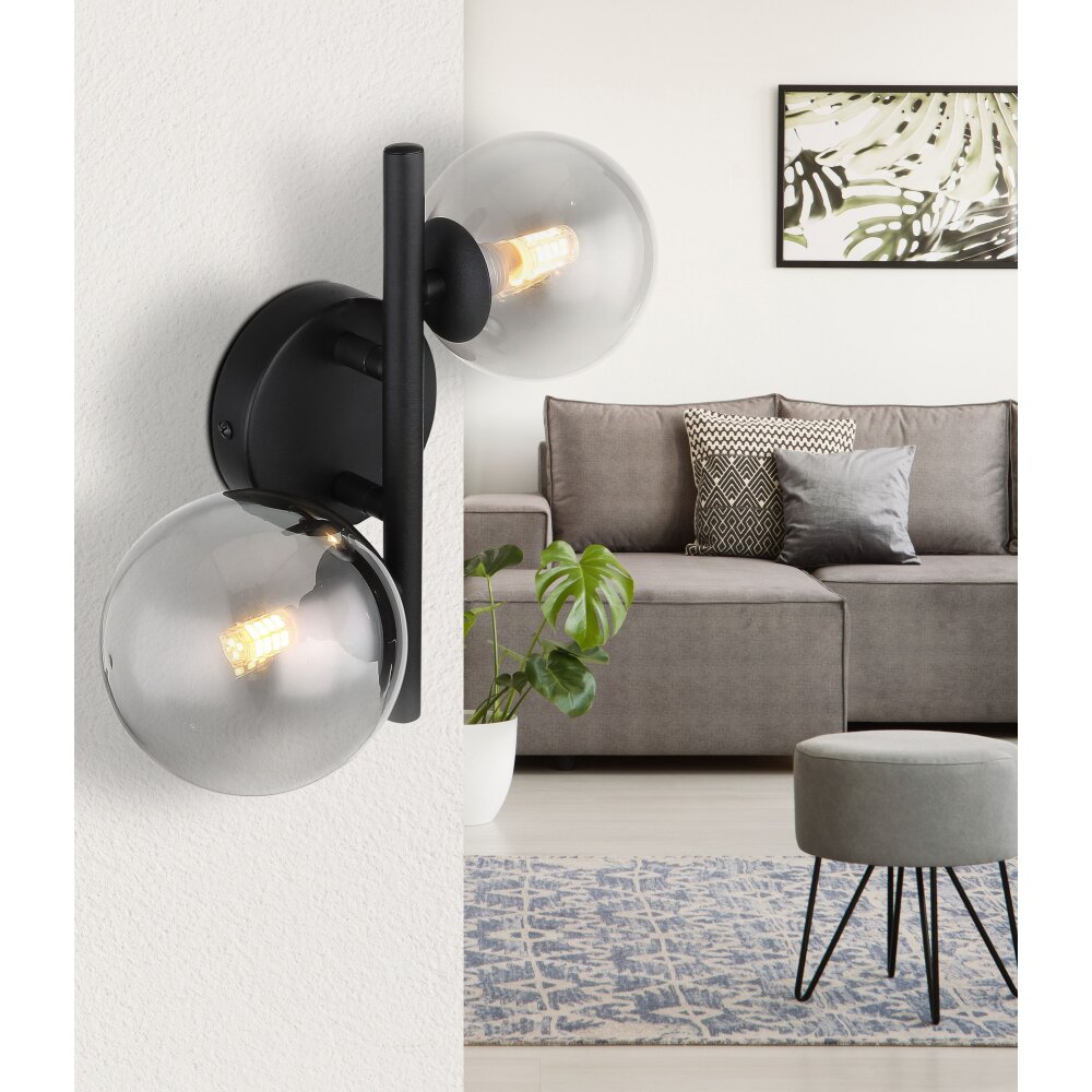Globo RIHA Aplique LED Negro, 2 luces main product photo