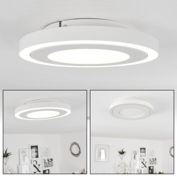 Audrieu Lámpara de Techo LED Blanca, 2 luces