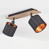 Alsen Lámpara de Techo Madera oscura, Negro, 2 luces