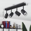 Douarnenez Lámpara de Techo Negro, 4 luces