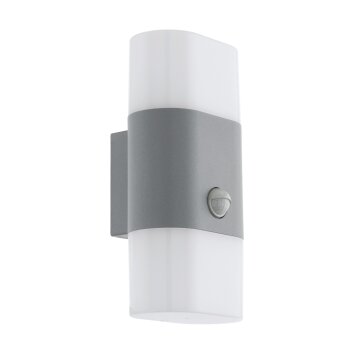 Eglo FAVRIA Aplique para exterior LED Plata, 2 luces, Sensor de movimiento