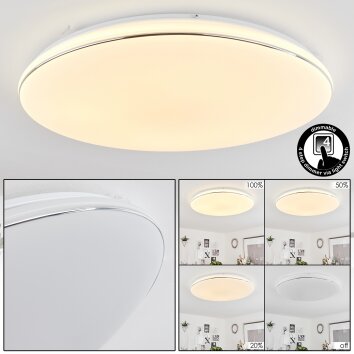 Remenoville Lámpara de Techo LED Cromo, Blanca, 1 luz