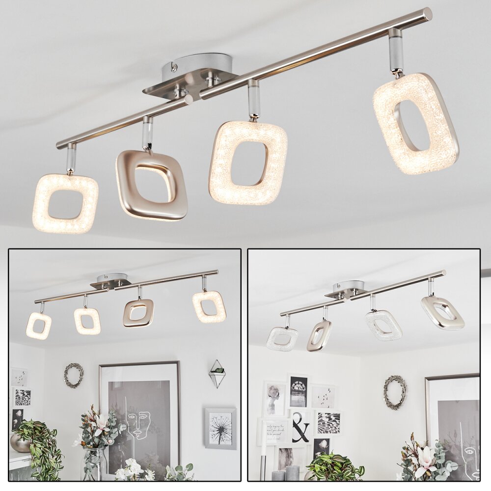 Villenauxe Lámpara de Techo LED Cromo, Níquel-mate, 4 luces main product photo