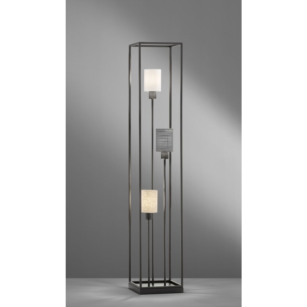Fischer & Honsel Isko Lámpara de Pie Negro, 3 luces main product photo