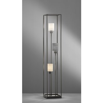 Fischer & Honsel Isko Lámpara de Pie Negro, 3 luces