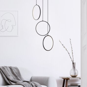 Brilliant Chaumont Lámpara Colgante LED Negro, 3 luces
