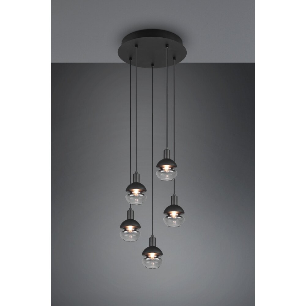 Trio Mela Lámpara Colgante Negro, 5 luces main product photo