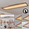 Longvic Lámpara de Techo LED Marrón, Color madera, Negro, 1 luz