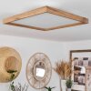 Longvic Lámpara de Techo LED Marrón, Color madera, Negro, 1 luz