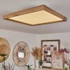 Longvic Lámpara de Techo LED Marrón, Color madera, Negro, 1 luz