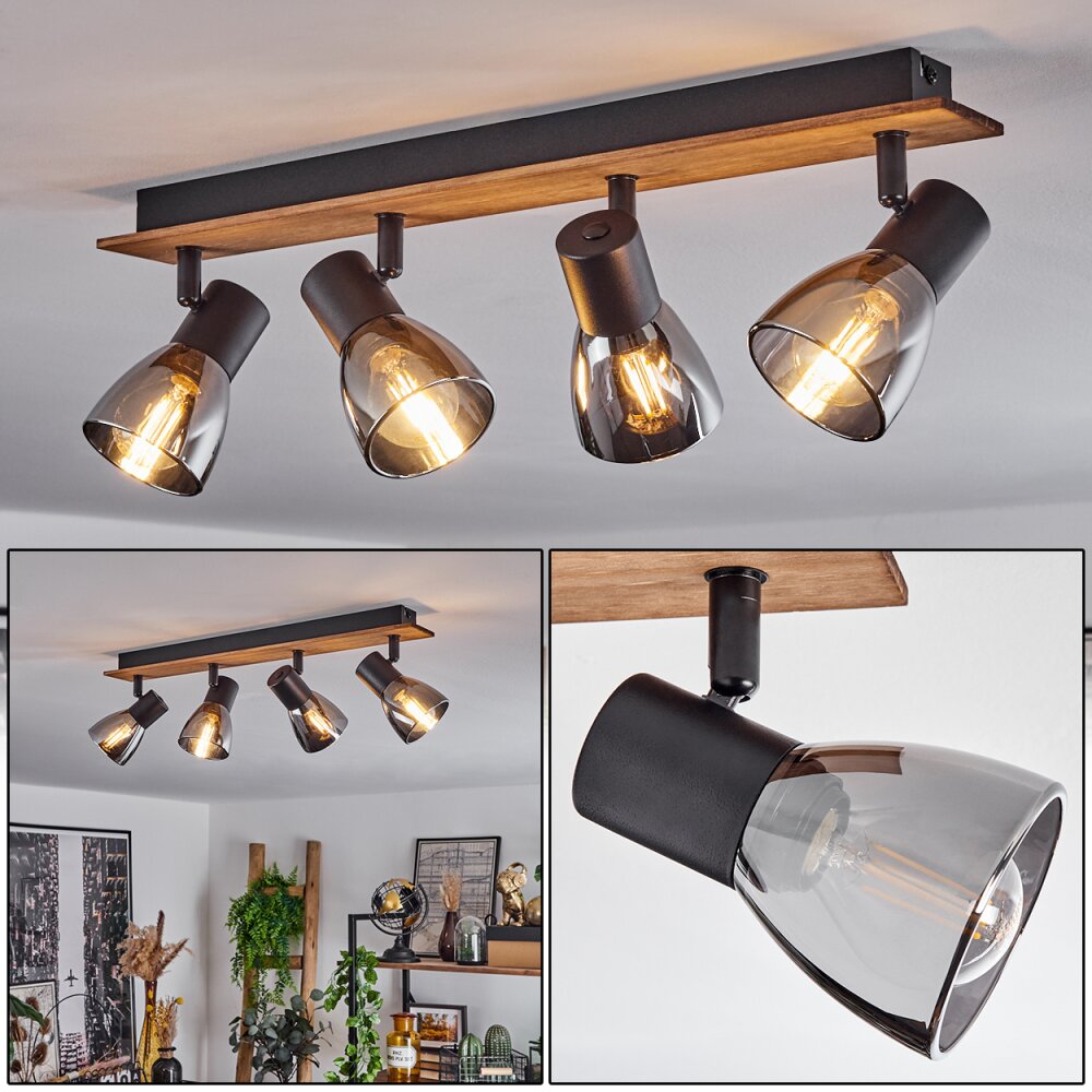 Murianette Lámpara de Techo Crudo, Negro, 4 luces main product photo