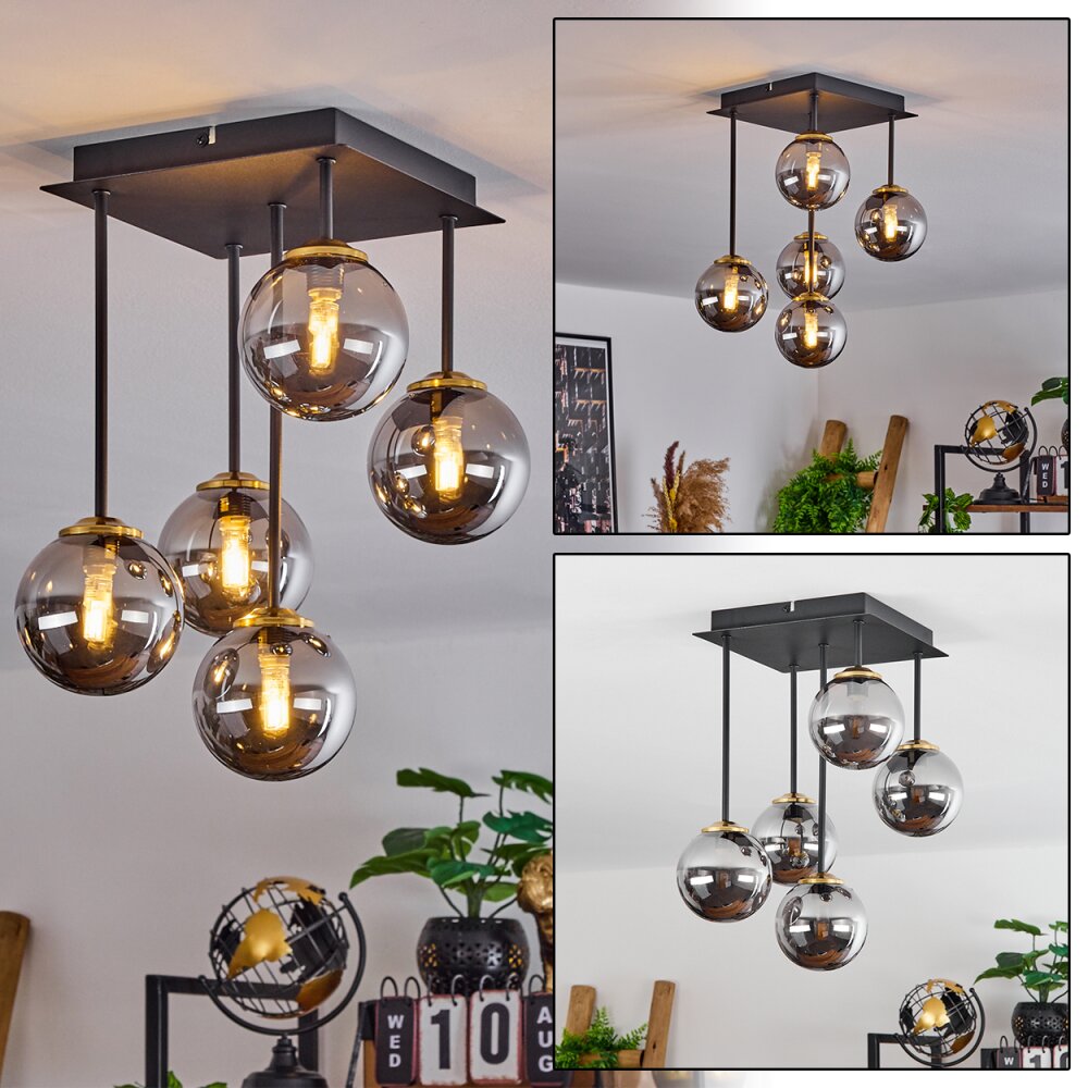 Chehalis Lámpara de Techo Latón, Negro, 5 luces main product photo