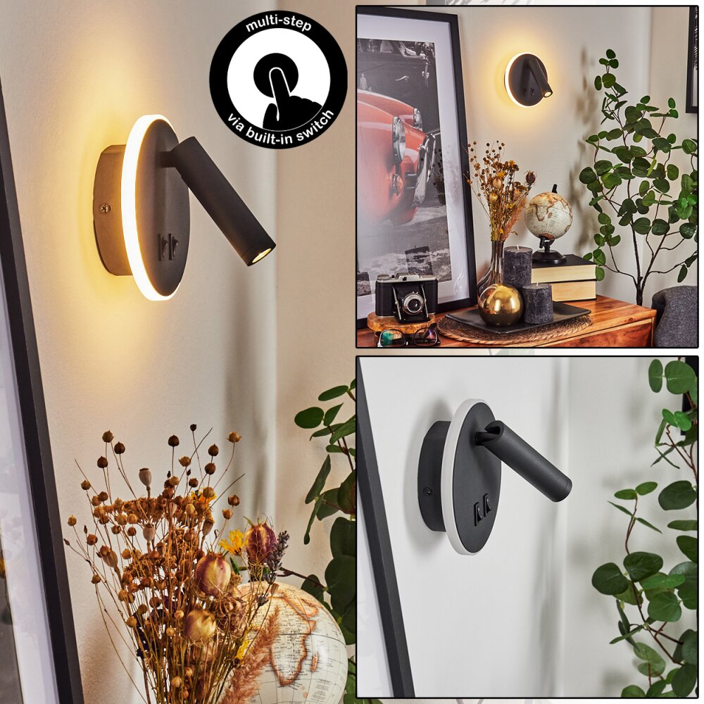 Orchaise Aplique LED Negro, Blanca, 2 luces main product photo