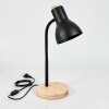 Kerzellec Lámpara de mesa Madera clara, Negro, 1 luz