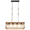 Globo VERNON Lámpara Colgante Marrón, Crudo, Negro, 4 luces