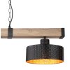 Globo RIELLY Lámpara Colgante Color madera, Negro, 3 luces