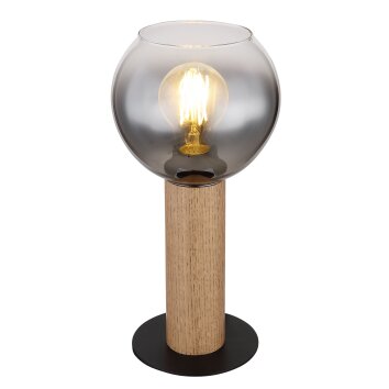 Globo MOITAS Lámpara de mesa Color madera, Negro, 1 luz