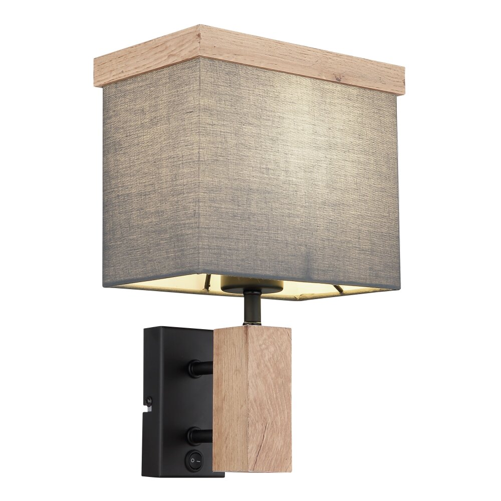 Globo OSSI Aplique Color madera, Negro, 1 luz main product photo