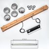 Vouhet Lámpara Colgante Marrón, Color madera, Negro, 5 luces