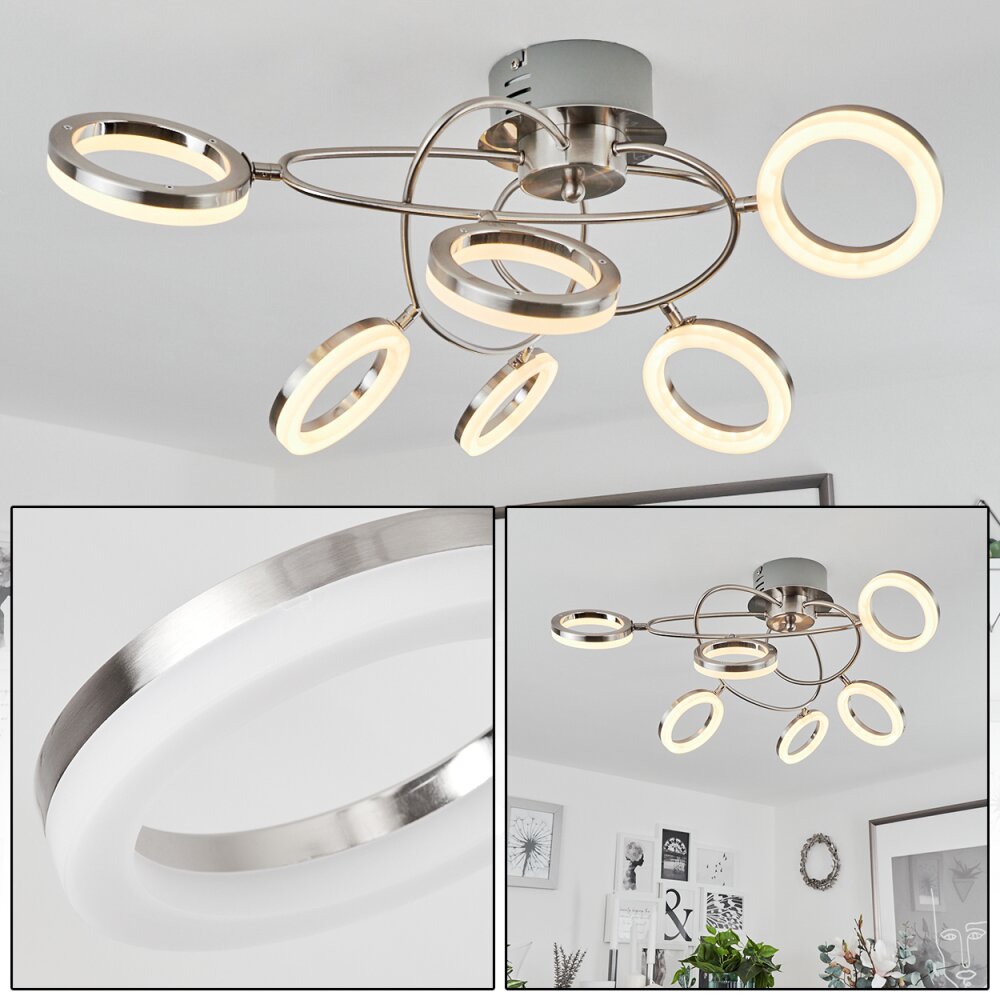 Frans Lámpara de Techo LED Níquel-mate, 1 luz main product photo
