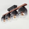 Chauplane Lámpara de Techo Madera oscura, Negro, 4 luces