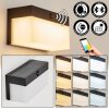 Malalhue Luminaria de pared solar LED Negro, 1 luz, Sensor de movimiento