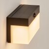 Malalhue Luminaria de pared solar LED Negro, 1 luz, Sensor de movimiento