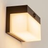 Malalhue Luminaria de pared solar LED Negro, 1 luz, Sensor de movimiento