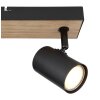 Globo ROBBY Lámpara de Techo Color madera, Negro, 2 luces