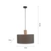 Leuchten-Direkt LINEN Lámpara Colgante Crudo, Negro, 1 luz