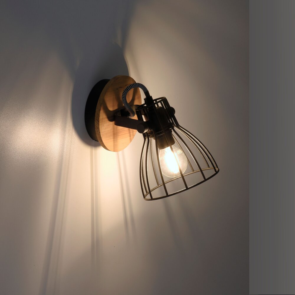 Leuchten-Direkt TARO Aplique Crudo, Negro, 1 luz main product photo